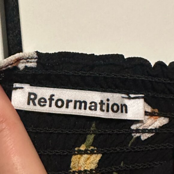 Reformation Grove top in black piazza, size 4 - Picture 5 of 5